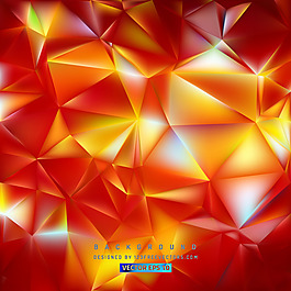 红黄色Low Poly Background