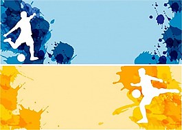 彩色足球横幅矢量图