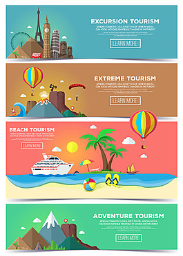 著名建筑海上风光横幅背景图片