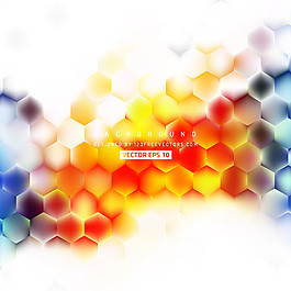 红色六边形图案背景设计