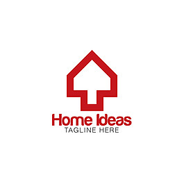 红色房屋别墅标志图片