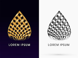 金色编织心形标志图片