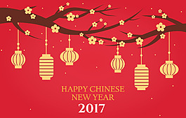 春节背景挂灯笼