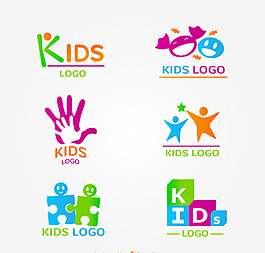 卡通孩子元素logo素材