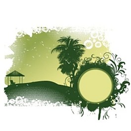 夏天的矢量图形背景插图