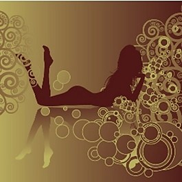 抽象性感女性画面的剪影图案背景海报图