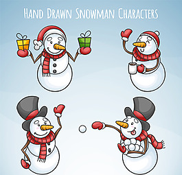 手绘卡通雪人
