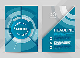 蓝色圆环商务传单图片