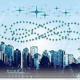 华丽都市大城市背景图案海报图