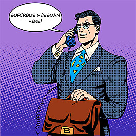 打电话的卡通超人图片