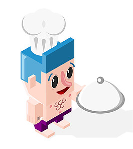 立体厨师人物图片