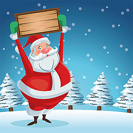 举牌子的圣诞老人图片