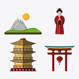 人物和山峰图片