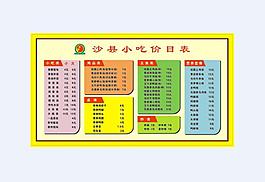 沙县小吃价格表