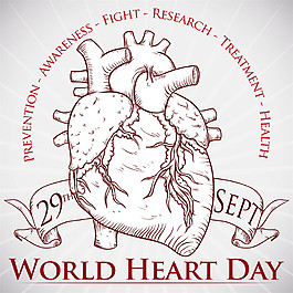 红色英文和心脏图片