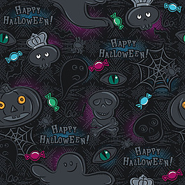 万圣节骷髅和蜘蛛图片