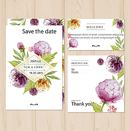 婚礼手绘卡片海报