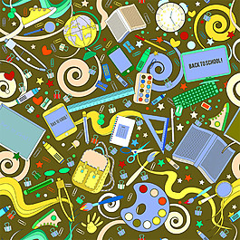 彩色学习用品背景图片