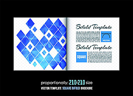 蓝色菱形宣传册图片