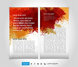 红色水墨画册图片