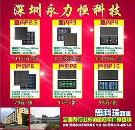 红色喜庆LED显示屏模组宣传单页