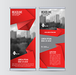 红色几何时尚展架