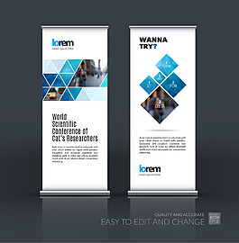 简约大气几何展架背景