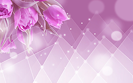 唯美花朵电视背景墙