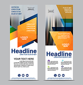 时尚几何背景展架