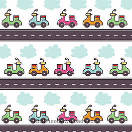 涂鸦插画与滑板车
