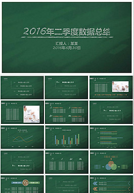 黑板粉笔校园风校园工作总结报告ppt模板