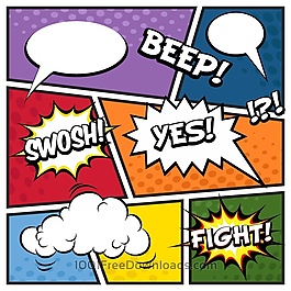 Comic Book Page与云和爆炸