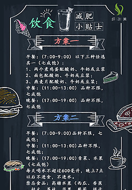 黑板粉笔减肥饮食小贴士