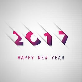 半隐藏2017年新年贺卡矢量素材