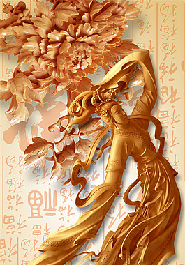 仿木雕花仙子玄关