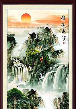 锦绣山河玄关画