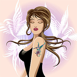 美丽女人插画图片