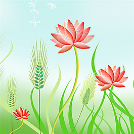 花朵狗尾巴草装饰画