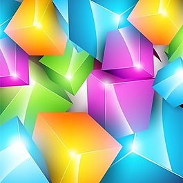 矢量彩色立方体