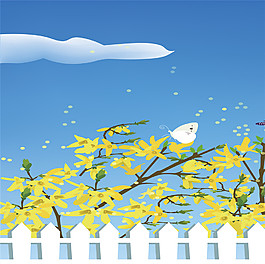 花朵围栏装饰画