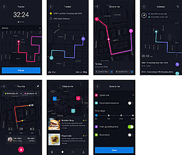 Pin路线应用界面移动手机APP界面UI