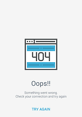 404错误空白屏幕移动手机APP界面UI