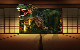 恐龙角色装饰画背景