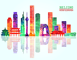北京建筑剪影图片