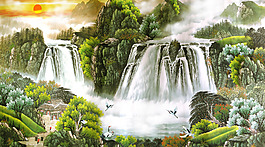 山峰装饰背景墙