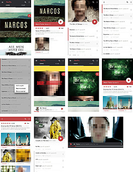 Netflix系列移动手机APP界面UI