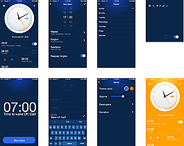 完整的闹钟应用程序移动手机APP界面UI