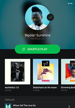 Spotify文件移动手机APP界面UI