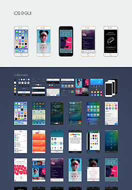iOS 9 GUI移动手机APP界面UI