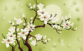 花卉树枝背景墙